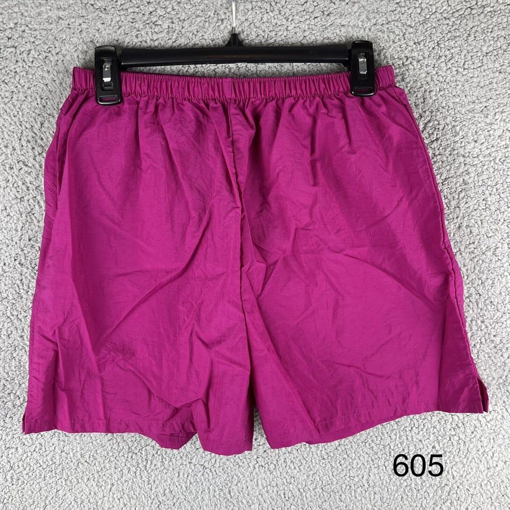 Vintage Athletic Works Nylon Elastic Waist Pink Fuchsia Shorts Size‎ Medium